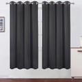 LEMOMO Dark Grey Thermal Blackout Curtains/52 x 72 Inch/Set of 2 Panels Room Darkening Curtains for Bedroom