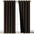 NICETOWN High-End Thermal Curtains, Full Blackout Curtains 84 inches Long for Dining Room, Soundproof Window Treatment Drapes for Hall Room, Brown, 70 inches Wide Per Panel, Set of 2 Panels
