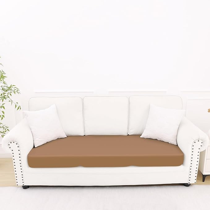 Smiry Printed Couch Cushion Covers, Stretch Soft Couch Covers for Sofa, Washable Non-Slip Sofa Slipcover Furniture Protector for Indoor and Outdoor (Large, Camel)