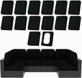 hyha 14Pcs Patio Cushion Covers, Stretch Outdoor Couch Cushion Covers Replacement, Washable Outdoor Chair/Sofa Slipcovers for Patio Furniture Cushions Protector with Elastic Bottom(Black,Cover Only)