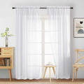 White Sheer Curtains 90 Inches Long 2 Panels, Light Filtering Solid Sheer Curtains for Bedroom Living Room, Lightweight Soft Airy Window Voile Sheer Drapes, Dual Rod Pocket, 2x42Wx90L Inches