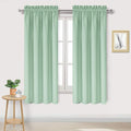 DWCN Blackout Curtains Room Darkening Thermal Insulated Bedroom Curtains Window Curtain Panels, 42 x 63 inches Long, Set of 2 Light Green Rod Pocket Drapes