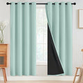 SimpleHome 100% Blackout Curtains for Bedroom,Thermal Insulated Aqua Grommet Window Drapes Room Darkening Curtains for Living Room with Black Back,52 x 72 Inch,2 Panels