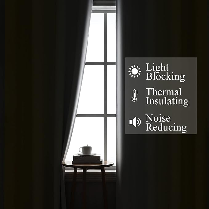 Estelar Textiler Yellow and Greyish White Gradient Room Darkening Blackout for Living Room, Thermal Insulated Ombre Light Blocking Grommet Blackout Drapes for Bedroom, 42Wx84L, 2 Panels