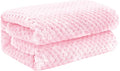 Exclusivo Mezcla Fleece Throw Blanket, Super Soft and Warm Blankets for Couch, Sofa and Bed Waffle Textured, Cozy, Fuzzy and Lightweight (Light Pink, 40x50 Inches)