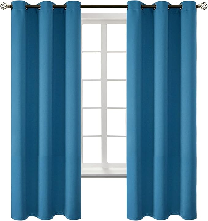 BGment Blackout Curtains - Grommet Thermal Insulated Room Darkening Bedroom and Living Room Curtains, Set of 2 Panels (42 x 63 Inch, Steel Blue)
