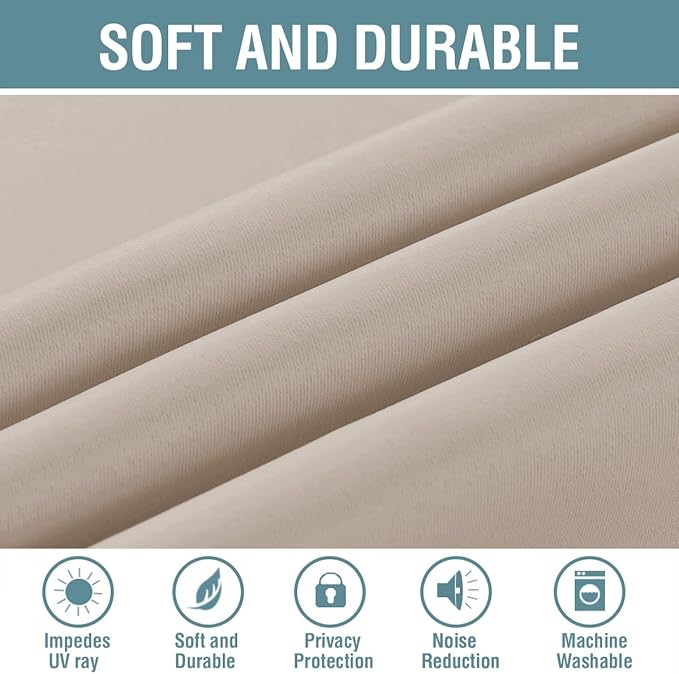 H.VERSAILTEX Blackout Patio Curtains 100 x 84 Inches for Sliding Door Extral Wide Blackout Curtain Panels Thermal Insulated Room Divider - Grommet Top, 7' Tall by 8.5' Wide - Fog
