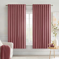 MIULEE Dusty Rose Back Tab Blackout Curtains 63 Inch Length 2 Panels Set for Living Room Bedroom Privacy, Rod Pocket/Pinch Pleat Thermal Insulated Room Darkening Pleated Light Blocking Drapes