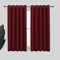 NICETOWN Christmas Burgundy Window Curtains Blackout Drapes, Thermal Insulated Solid Grommet Blackout Curtains/Draperies for Laundry Room (One Pair, 70 by 54-inch, Burgundy Red)
