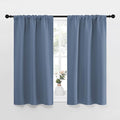 NICETOWN Kitchen Curtains, Short Blackout Curtains & Drapes, Thermal Insulated Blackout Curtain Panels for Kids Room, Play Room (Stone Blue, 34" Wide by 45" Long, 2 PCs)