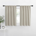 NICETOWN 2 Panels Blackout Curtains, Rod Pocket Thermal Insulated Drapes for Kitchen, Heavy Duty Small Window Treatment for Dorm Room, Studio Apartment, Basement (Natural, W42 x L30)