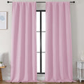 Simplebrand Ava Pink Blackout Curtains for Bedroom 96 Inches Long 2 Panels, Solid Thermal Insulated, Energy Saving Nursery Window Treatment Curtains Blackout Drapes, W50 x L96 Inch, Pink