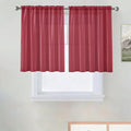 SpaceDresser Basic Rod Pocket Sheer Voile Window Curtain Panels Wine Red 1 Pair 2 Panels 52 Width 36 Inch Long for Kitchen Bedroom Children Living Room Yard（Wine Red, 52W x 36L）