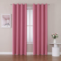 ChrisDowa Room Darkening Curtains 90 Inches Long 2 Panels Set for Living Room, Grommet Thermal Insulated Blackout Curtains for Bedroom (Pink, 52 x 90 Inch)