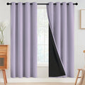 SimpleHome 100% Blackout Curtains for Bedroom,Thermal Insulated Lilac Grommet Window Drapes Room Darkening Curtains for Living Room with Black Back,52 x 72 Inch,2 Panels