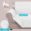 Loveseat Sofa Cover Reversible Couch – White/White, Loveseat Small