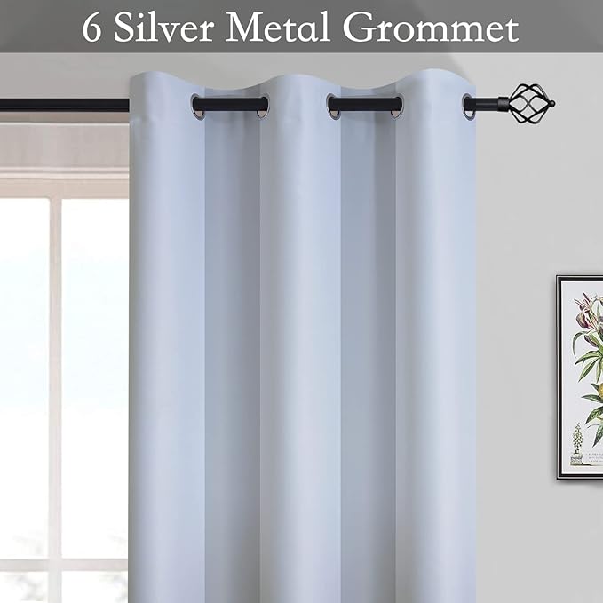 SimpleHome Ombre Curtains 42 x 84 Inch for Bedroom 2 Panels, Gradient Grey White to Grey Light Blocking Thermal Insulated Grommet Room Darkening Window Curtain/Drapes for Living Room