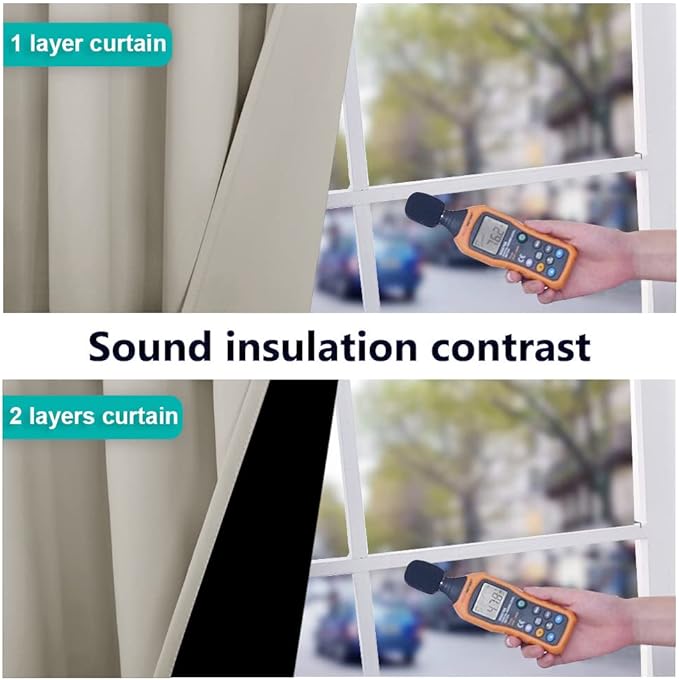 NICETOWN 100% Blackout Curtains 57 inches Long, Double-Deck Completely Blackout Window Treatment Thermal Insulated Lined Drapes for Small Window (Natural, 1 Pair, 55 inches Width Each Panel)
