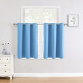 ChrisDowa Small Window Curtains for Kitchen and Bedroom - Grommet Short Thermal Insulated Room Darkening Curtains (2 Panels, Sky Blue, 52 x 36 Inch)