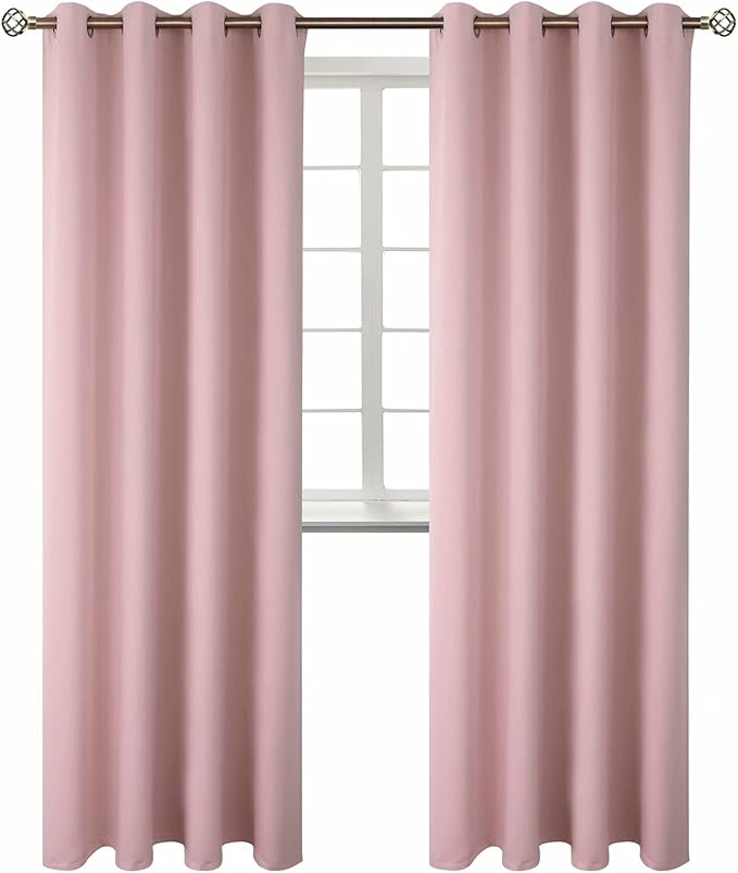 BGment Room Darkening Curtains 95 Inches Long - Grommet Thermal Insulated Drapes Window Treatment Curtains for Bedroom, 2 Panels, 52 x 95 Inch, Baby Pink