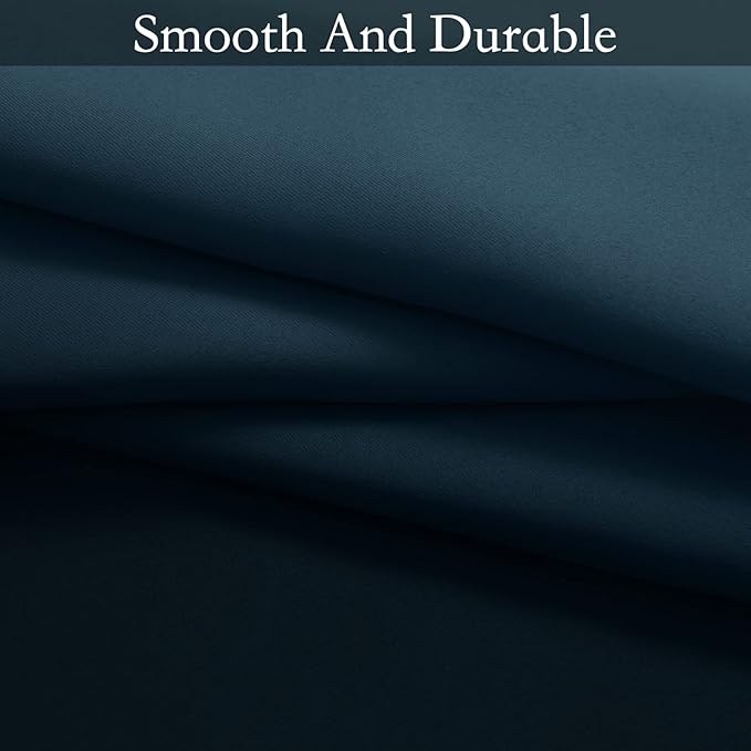 SimpleHome Ombre Curtains 52 x 63 Inch for Bedroom 2 Panels, Gradient Grey White to Navy Blue Light Blocking Thermal Insulated Grommet Room Darkening Window Curtain/Drapes for Living Room