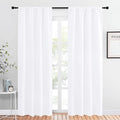 NICETOWN Kitchen Window Curtain Panels - Not Blackout Window Treatment Rod Pocket Curtains/Drapes for Bedroom (2 Panels, 42 by 84, White)