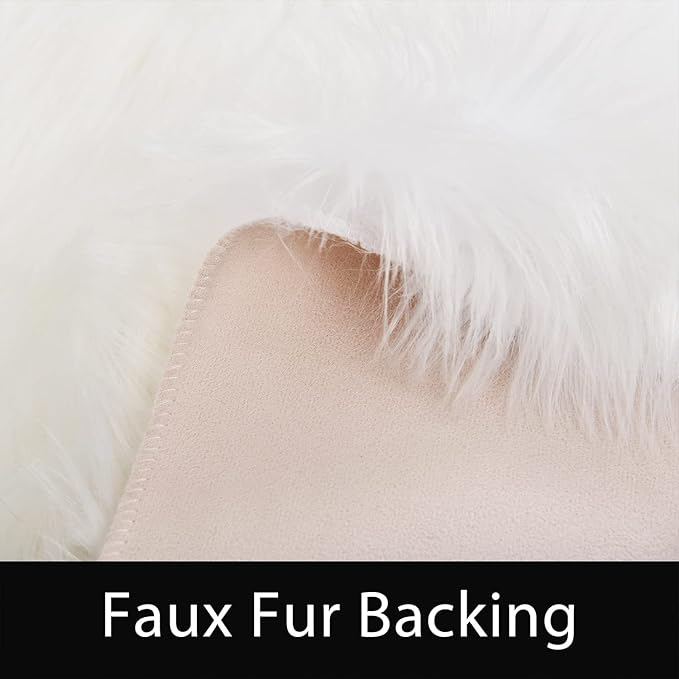 Latepis Runner Rugs for Hallway 2x8 White Faux Sheepskin Fur Rug Fluffy Shag Rugs for Bedroom Living Room Rug Rectangle
