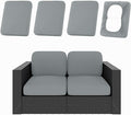 hyha 4Pcs Patio Cushion Covers, Stretch Outdoor Couch Cushion Covers Replacement, Washable Outdoor Chair/Sofa Slipcovers for Patio Furniture Cushions Protector with Elastic Bottom(Gray,Cover Only)