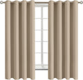 BGment Blackout Curtains - Grommet Thermal Insulated Room Darkening Bedroom and Living Room Curtains, Set of 2 Panels (46 x 63 Inch, Sand)