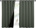 NICETOWN Dark Mallard 100% Blackout Lined Curtains, 2 Thick Layers Completely Blackout Window Treatment Thermal Insulated Drapes for Kitchen/Bedroom (1 Pair, 62" Width x 63" Length Each Panel)