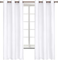 BGment White Curtains 63 Inch Length for Bedroom - Room Darkening Thermal Insulated Grommet Drapes Window Treatment, Set of 2 Panels, 42 x 63 Inch, Pure White