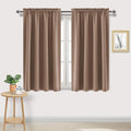 DWCN Blackout Curtains Room Darkening Thermal Insulated Bedroom Curtains Window Curtain Panels, 38 x 45 inches Long, Set of 2 Khaki Rod Pocket Drapes