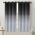 SimpleHome Ombre Room Darkening Curtains for Living Room, Light Blocking Gradient Black to Grey White Thick Thermal Insulated Grommet Window Curtains/Drapes for Bedroom, 2 Panels, 52x63 inches Length
