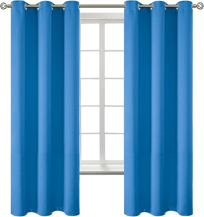 BGment Room Darkening Curtains 63 Inches Long - Grommet Thermal Insulated Drapes Window Treatment Curtains for Bedroom, 2 Panels, 42 x 63 Inch, Classic Blue