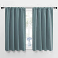 NICETOWN Greyish Blue Blackout Curtains Panels for Window, Thermal Insulated Rod Pocket Blackout Drapes/Draperies for Living Room (2 Panels, W42 x L45 inches)