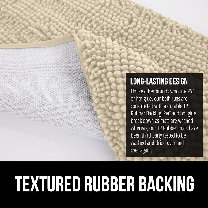 GORILLA GRIP Bath Rug Mat 36x24, Thick Soft Absorbent Chenille, Quick Dry - Image 5