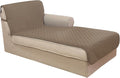 U-NICE HOME Sectional Couch Cover for Dogs Chaise Lounge Reversible Sofa Cover Furniture Protector Cover for Pets with Elastic Adjustable Strap (Chaise Lounge, Taupe/Taupe)