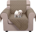 U-NICE HOME Recliner Chair Covers Reversible Chair Cover Pet Covers for Dogs with Elastic Straps Water Resistant Diamond Quilted (23''Armchair, Taupe/Taupe)