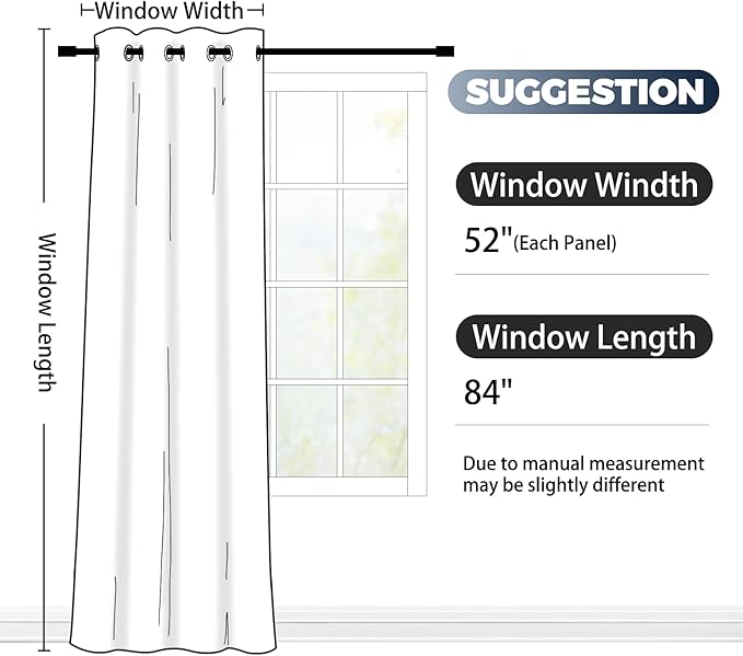 SimpleHome Ombre Room Darkening Curtains for Boys Bedroom, Gradient Grey White to Blue Light Blocking Thermal Insulated Grommet Window Curtain for Living Room,1 Panel, 52x84 inches