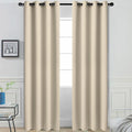 Yakamok Thermal Insulated Grommet Blackout Draperies/Drapes for Bedroom Window,Room Darkening Curtain Panels (2 Panels, W52 x L84 -Inch,Cream Beige)
