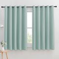 NICETOWN Blackout Curtain Panels for Bedroom, Aqua, 2 Panels, W70 x L63-inch, Grey, Thermal Insulated Grommet Top Blackout Draperies and Drapes for Basement