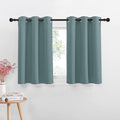 NICETOWN Farmhouse Blackout Curtains for RV Kitchen Basement Thermal Insulated Grommet Small Window Curtain for Bathroom Cabinet,42 Inch Wide by 36 Inches Long, 2 Panels, Greyish Blue