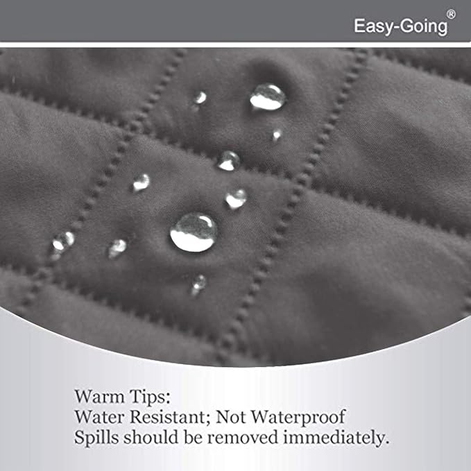 Easy-Going 4 Seater Sofa Slipcover Reversible Sofa Cover Water Resistant Couch Cover with Foam Sticks Elastic Straps Furniture Protector for Pets Children Dog Cat (XX-Large, Gray/Gray)