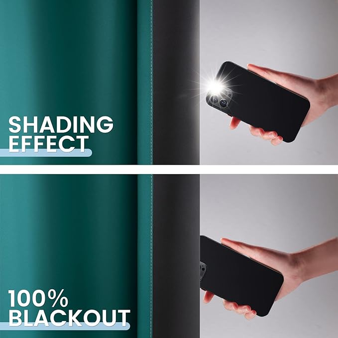 SimpleHome Blackout Curtains Ombre for Living Room,Room Darkening Teal Curtains Set of 2 Panels Thermal Insulated Bedroom Curtains，52 x 84 Inch