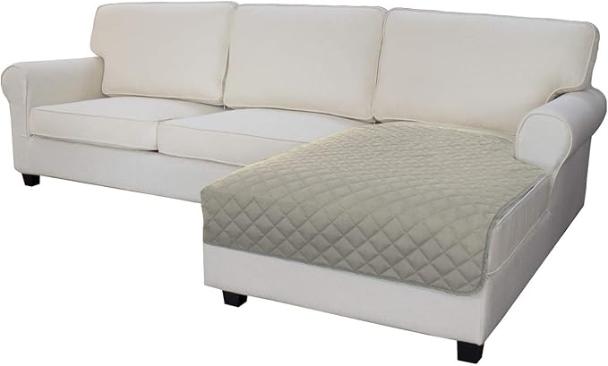 Easy-Going Sectional Couch Covers for Dogs L Shape Sofa Cover Reversible Sofa Slipcover Chaise Lounge Cover Furniture Protector Cover for Pets Dog Cat (42 x 52 inches, Beige/Beige)