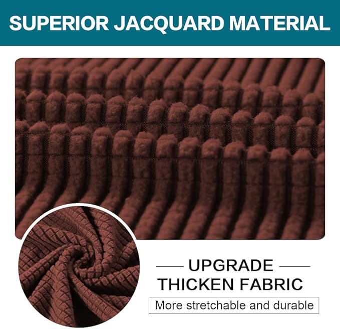 Turquoize 4 Piece Sofa Covers for 3 Cushion Couch Sofa Slipcover Soft Couch Cover for Dogs-Washable Sofa Furniture Cover with 3 Individual Cushion Covers (3 Cushion Sofa, Burnt Brick)