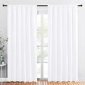 NICETOWN Room Darkening Curtains for Bedroom, Pure White, Set of 2 Panels, 62 x 84 Inch, Triple Weave Home Decoration Thermal Insulated Solid Drapes for Patio Door