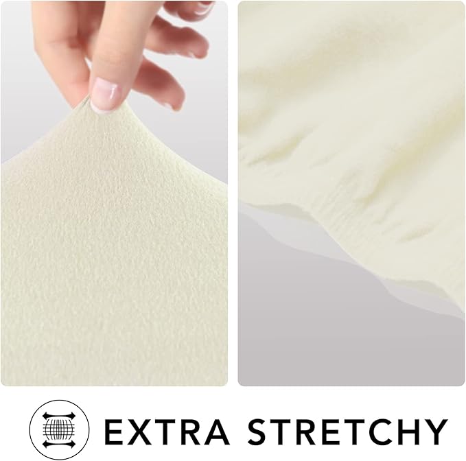 PureFit Super Stretch Sofa Slipcover – Spandex Non Slip Soft Couch Sofa Cover, Washable Furniture Protector with Non Skid Foam and Elastic Bottom for Kids, Pets （Loveseat, Ivory）