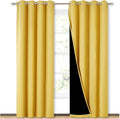NICETOWN Blackout Window Curtain Panels, Heat and Cold Blocking Drapes for Nursery, 84 inches Drop Thermal Insulated Draperies for Patio Sliding Glass Door (Bright Yellow, 2 Pieces, 52 inches Wide)