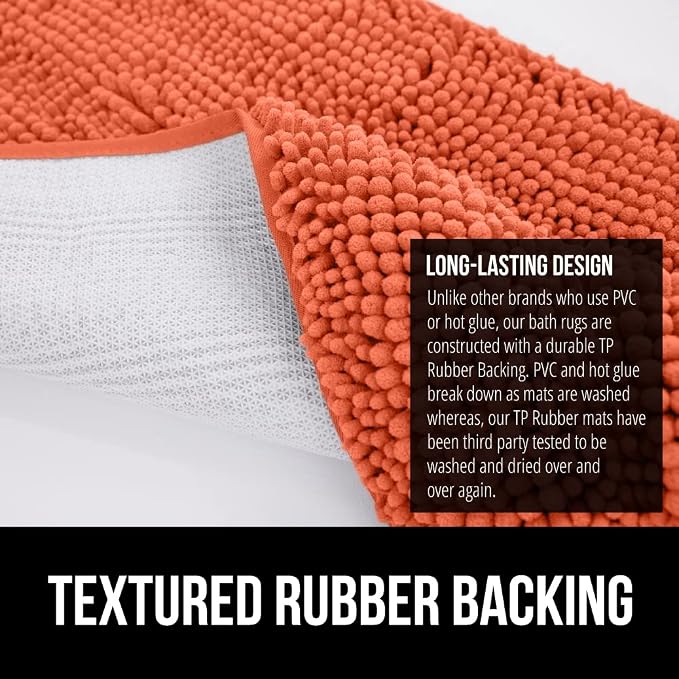 GORILLA GRIP Bath Rug Mat 60x24, Thick Soft Absorbent Chenille, Quick Dry - Image 5